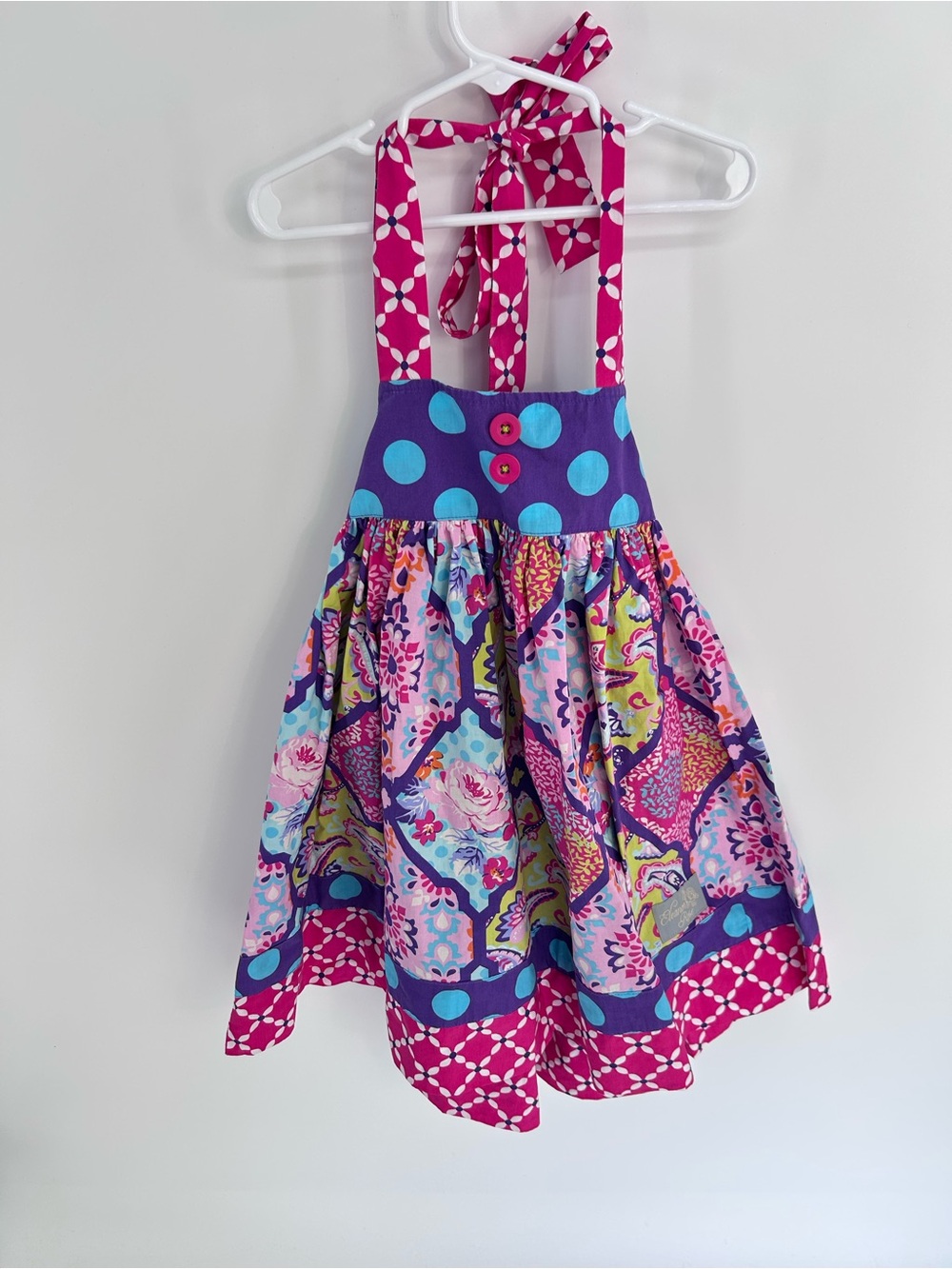 Eleanor Rose Girls Daphne Quilted Patchwork Paisley Halter Dress - Size 4-5